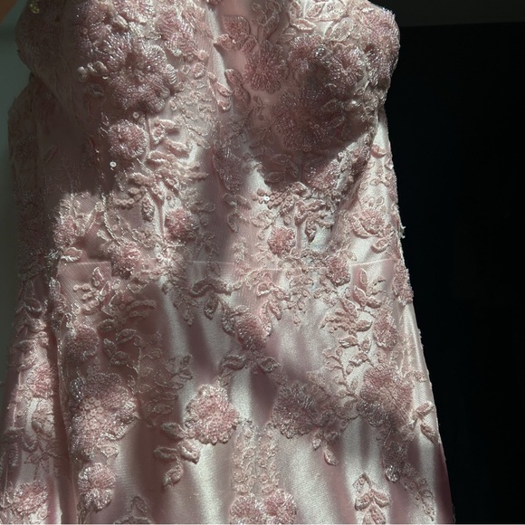 Faviana Pink Floral Prom Dress - Picture 6 of 7